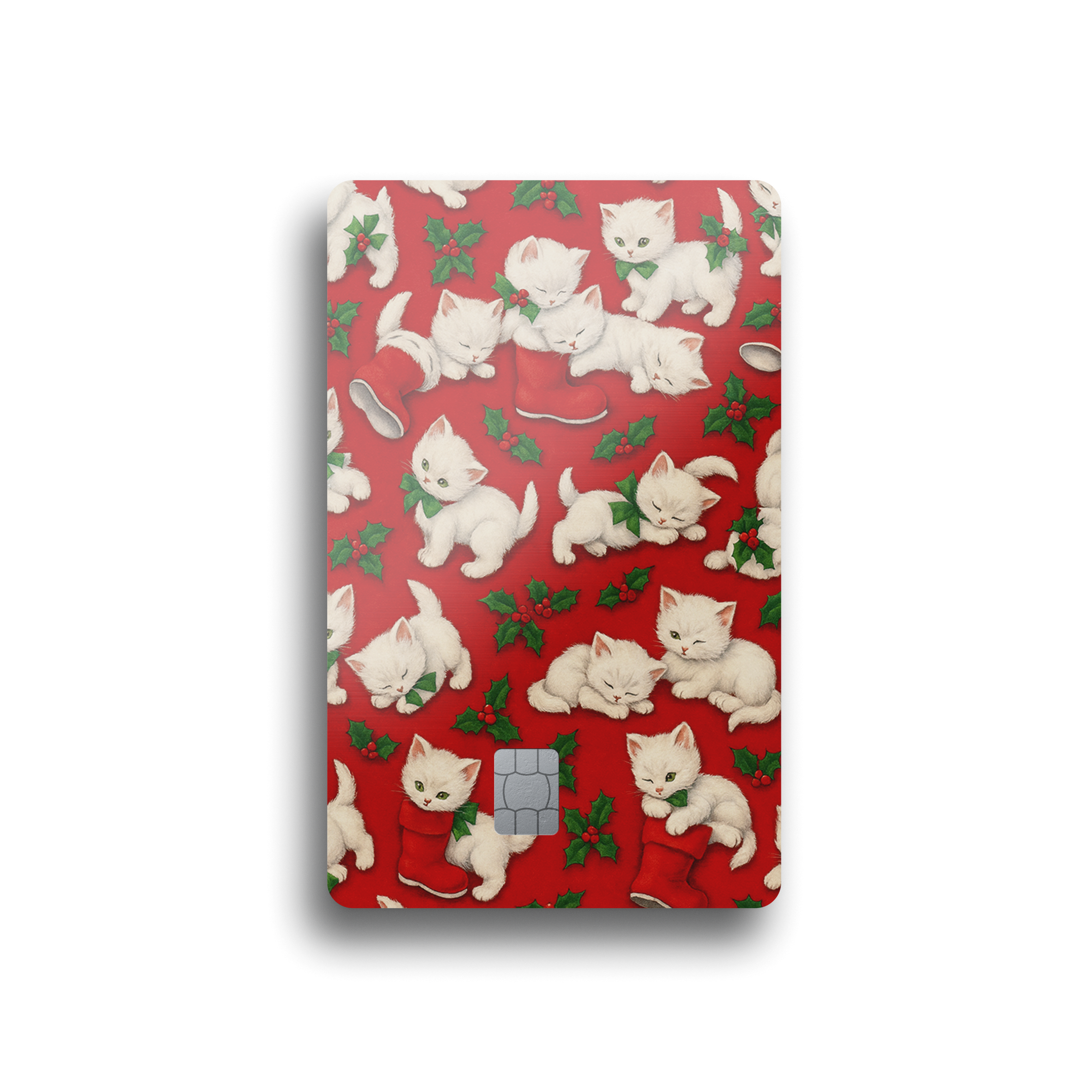 Vintage Christmas Cat Card Skin